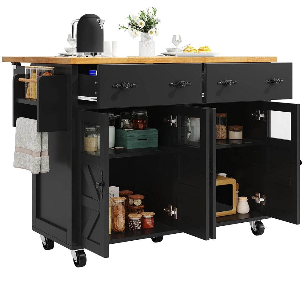 Isola cucina premium - Xylo - nero freni scomparti regolabili