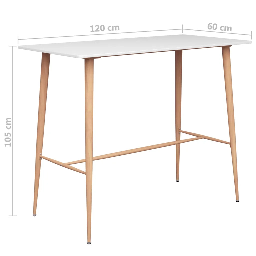 Tavolo da Bar Bianco 120x60x105 cm cod mxl 9836