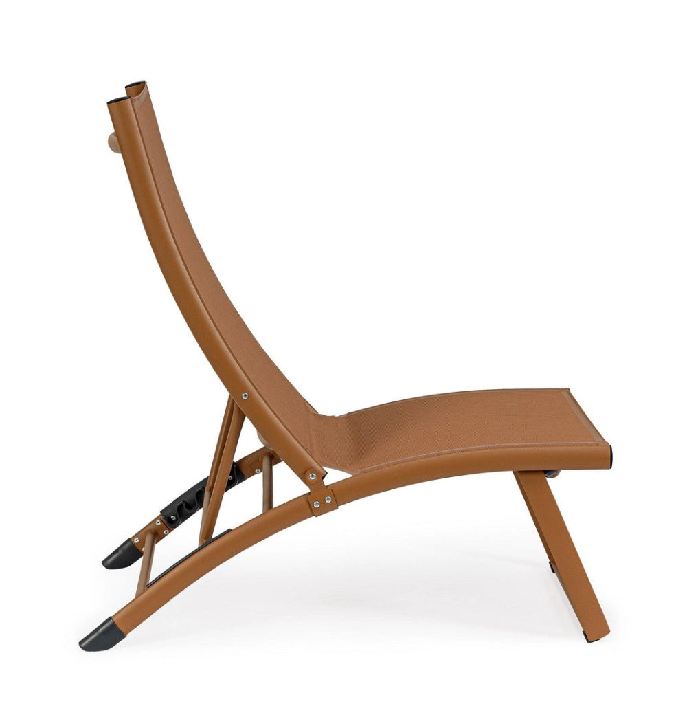 Set 2 Poltrone da Giardino 53x166,5x90 cm in Alluminio Taylor Pecan