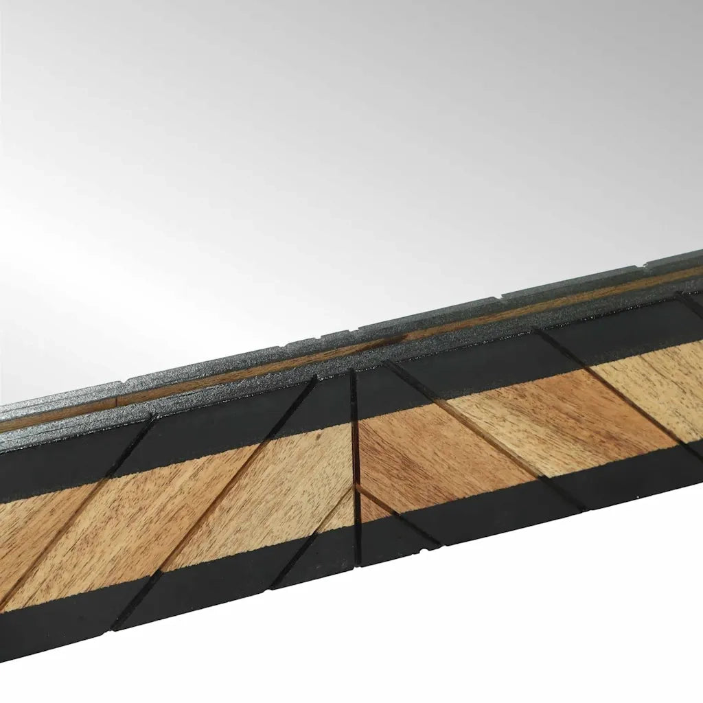 Specchio Nero e Marrone 90 x 2 x 50 cm Legno Massello di Acacia 374118