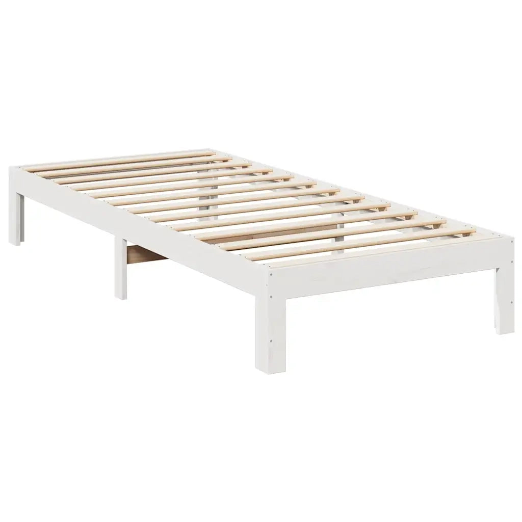 Giroletto senza Materasso Bianco 90x200 cm Legno Massello Pino 859221