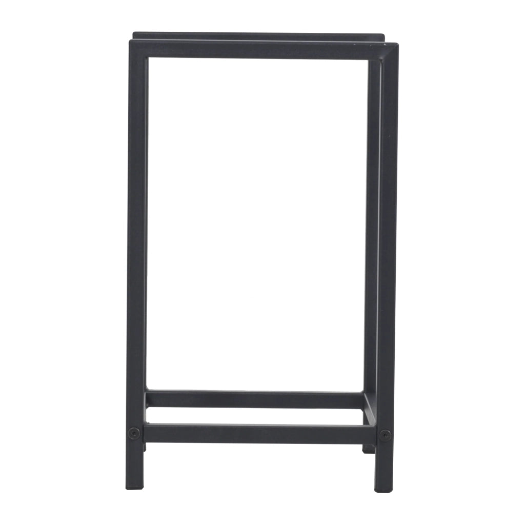 Portalegna per uso interno/esterno portalegna di design supporto per legna da ardere acciaio 40 x 30 x 50 cm nero 03_0006295
