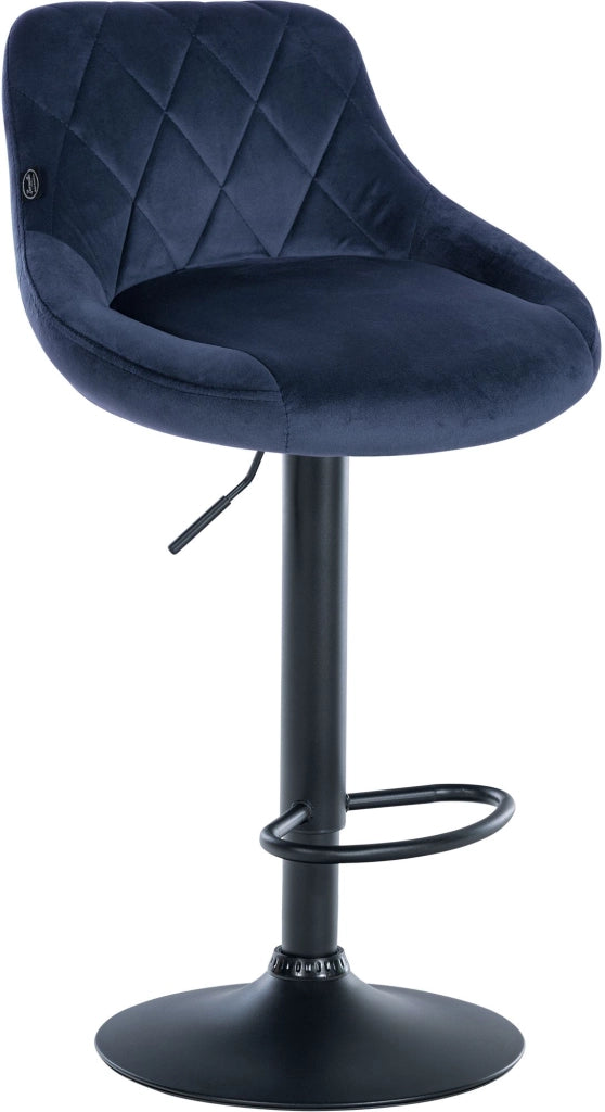 Sgabello da bar Lazio Velvet blu,nero