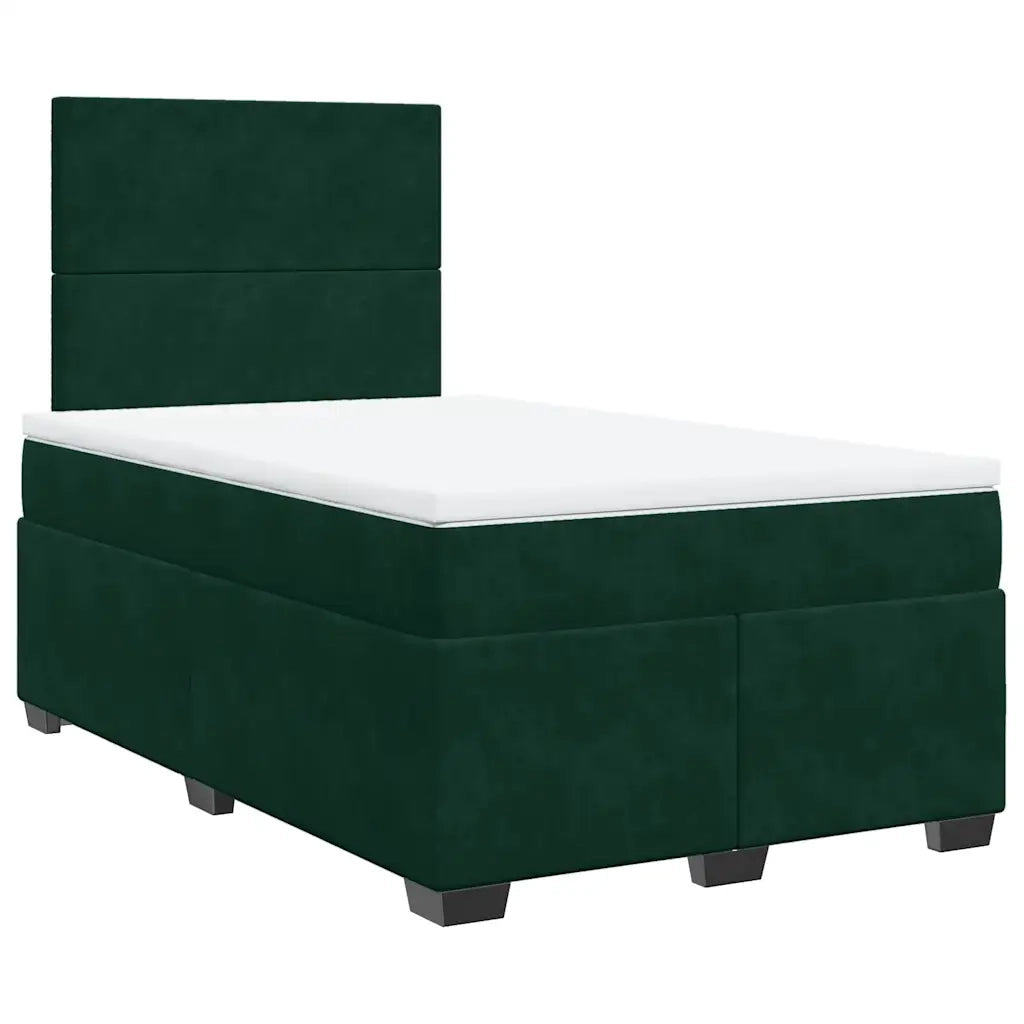 Giroletto a Molle con Materasso Verde Scuro 120x190 cm Velluto 3290855