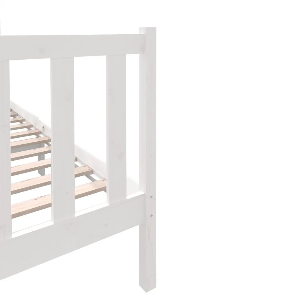 Giroletto-Struttura Letto Bianco in Legno Massello di Pino 140x190 cm 862246