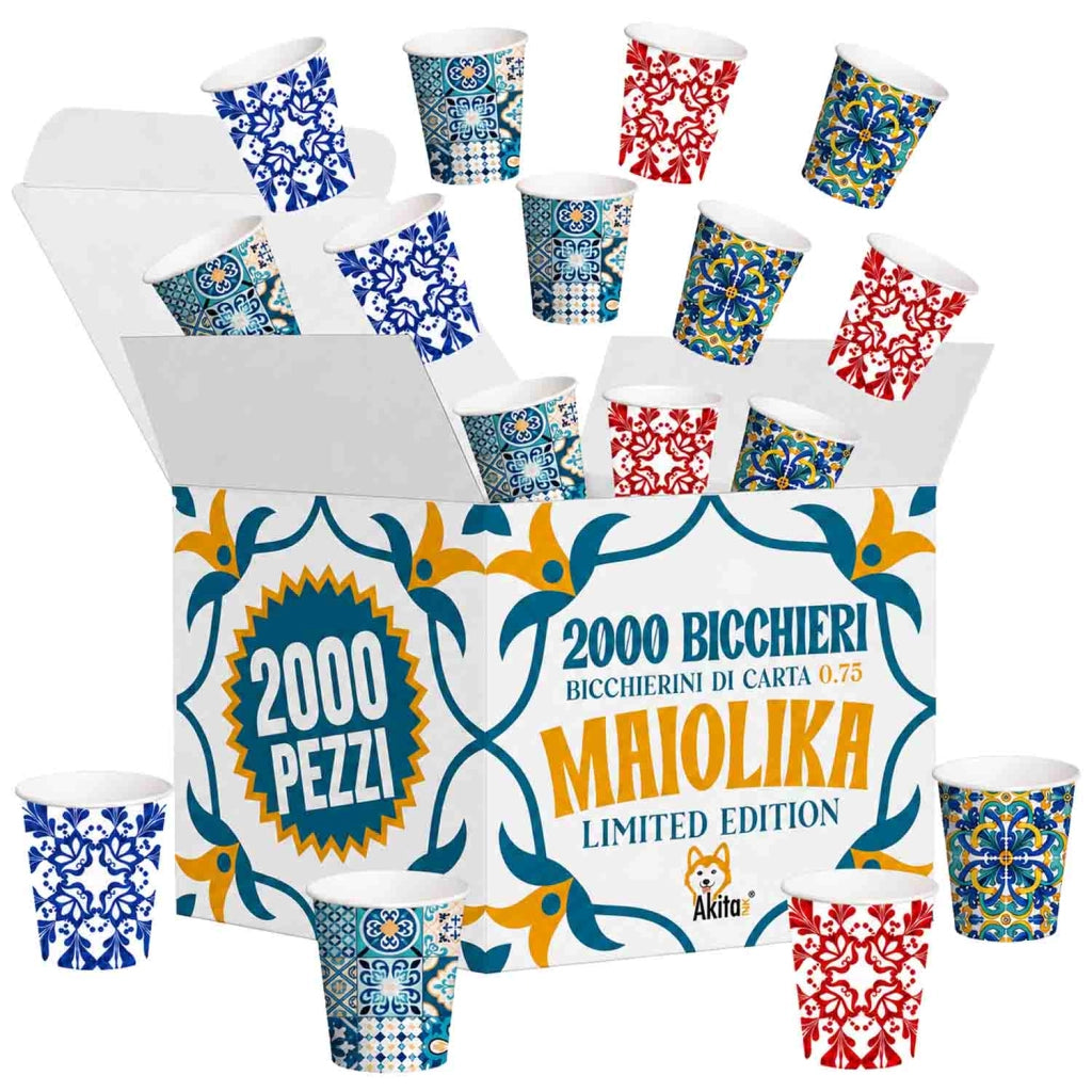 Akitaink 2000 Bicchierini Caffe' 75ml Biodegradabili Maiolica