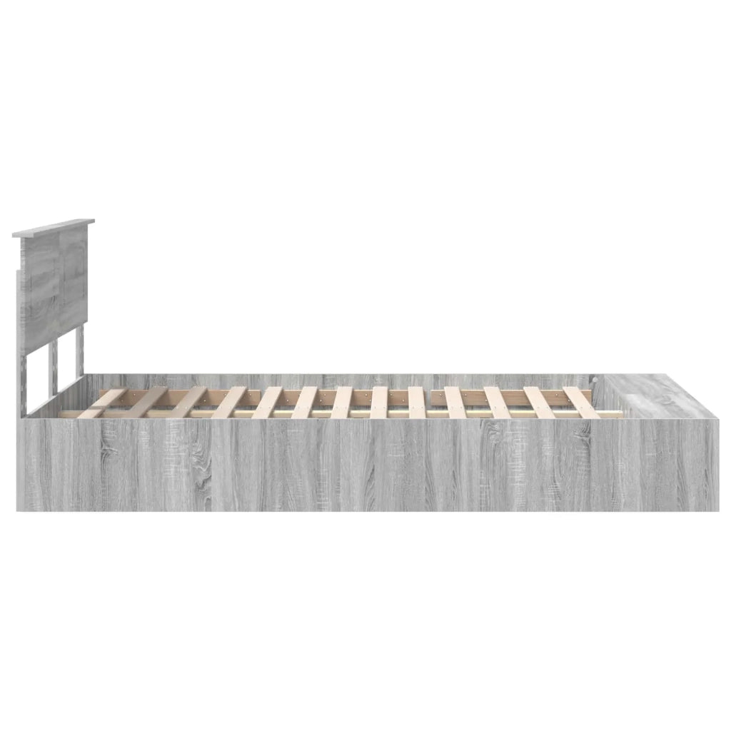 Struttura del letto con lo scaffale Grigio Sonoma 135 x 190 cm 3408380