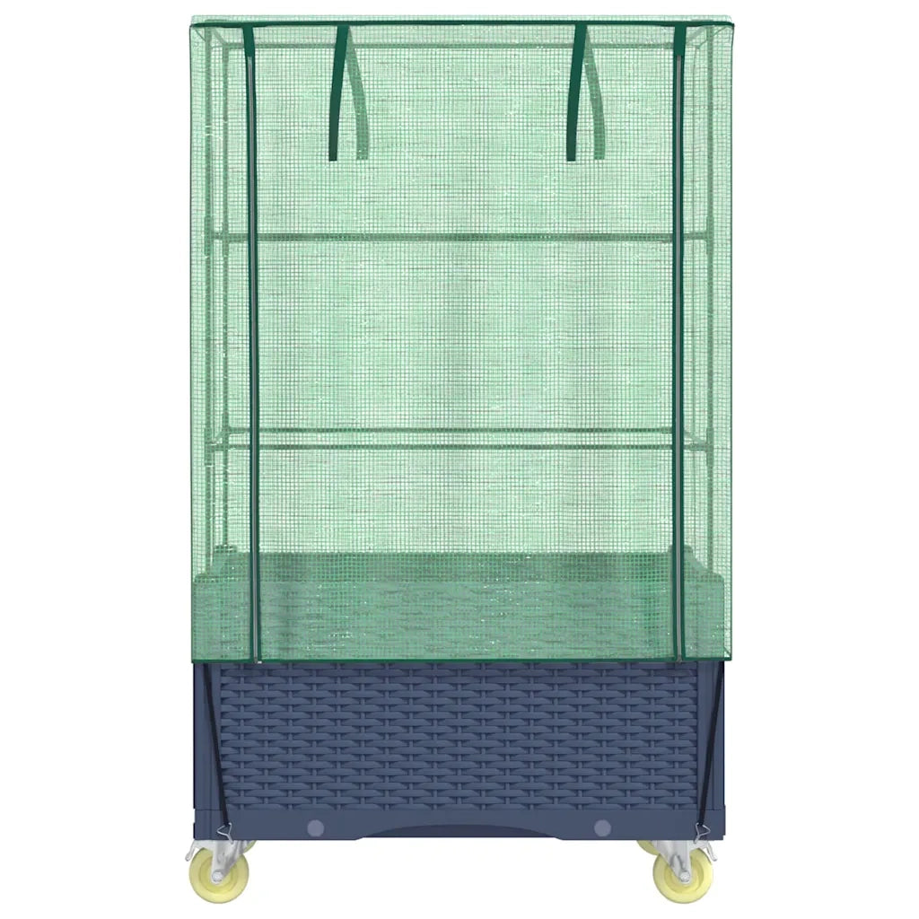 Letto Rialzato con Copertura e Ruote Effetto Rattan 80x50x182cm 4015836