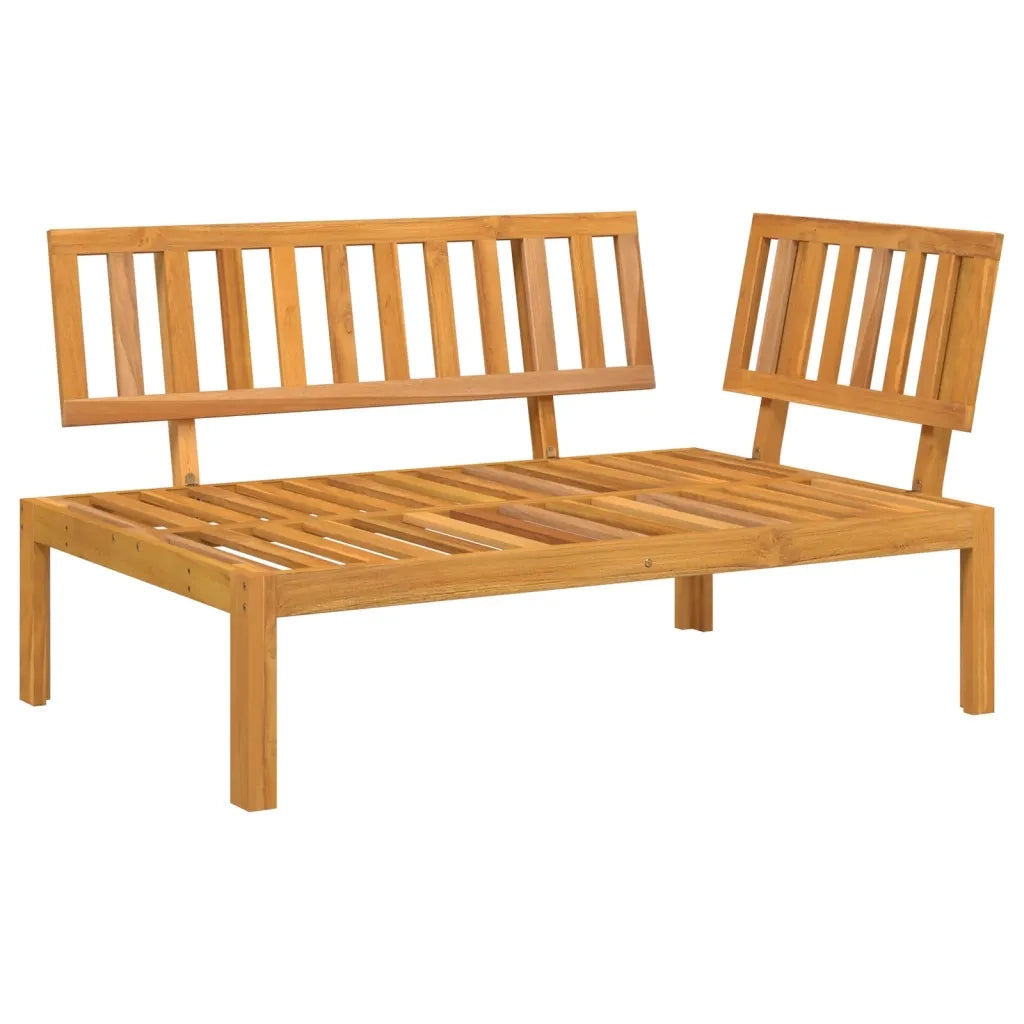 Divano Angolare da Giardino Pallet in Legno Massello di Acacia