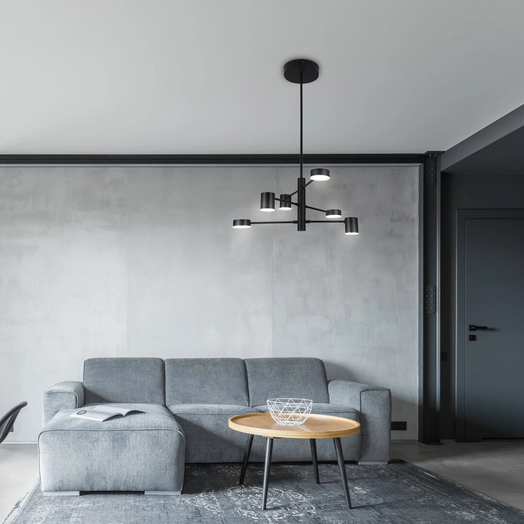Lampadario LED Rabalux Solomon 30W nero opaco Ø57cm