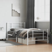 Giroletto con Testiera e Pediera Metallo Bianco 107x203 cm 355624