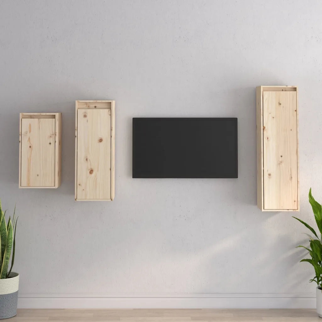 Mobili Porta TV 3 pz in Legno Massello di Pino 3100159
