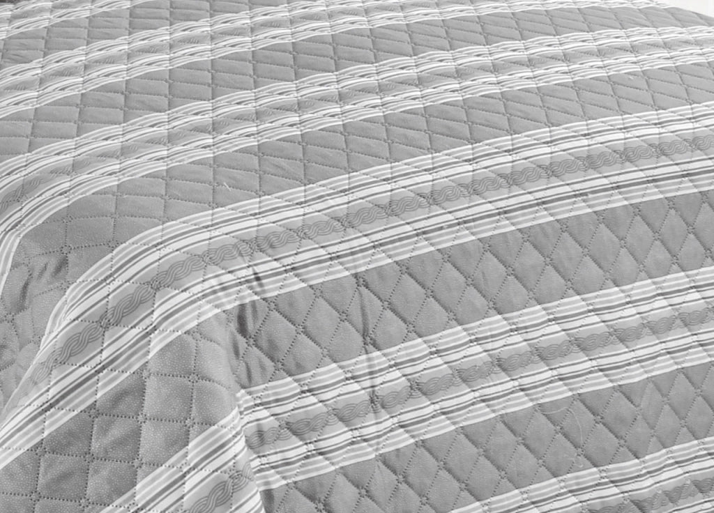 Copriletto Trapuntato Quilt Estivo Piumino 100gr/mq Disegno Pinsonic Infinity - 1 Piazza e Mezza - Grigio