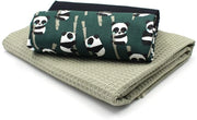 Set di stampe per wafel + set di tessuti colorati in cotone 100% Tex Standard 100 (Panda Set33)
