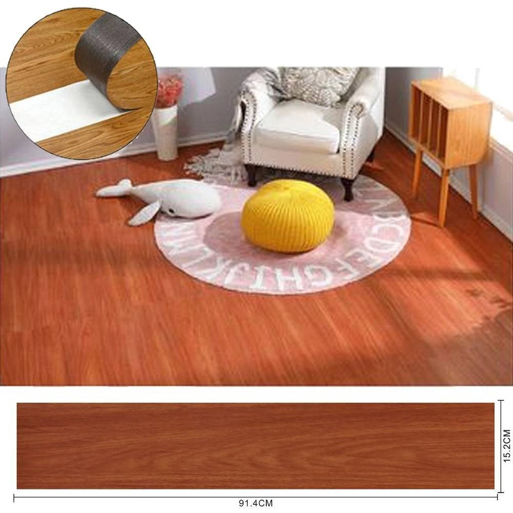 Trade Shop - Pavimento Finto Parquet Effetto Legno Rivestimento Piastrelle Adesive 15x90cm -