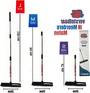 Broom di gomma con manico in acciaio - Broom da barbiere - Manico regolabile (fino a 120 cm) - Spazzola per rami integrata