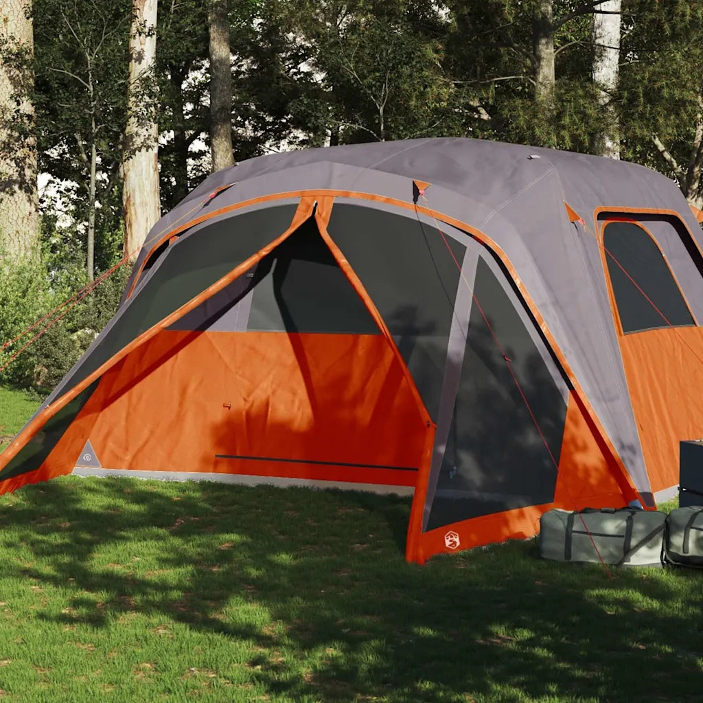 Tenda da Famiglia con Portico per 6 Persone Grigio e Arancione 94550