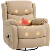 Poltrona Relax Reclinabile Massaggiante con Poggiapiedi ¨C zephmum ¨C Beige 87x97x100 cm