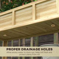 Fioriera Rialzata 115x46x75 cm con Ripiano Inferiore Divisorio Fori di Drenaggio in Legno