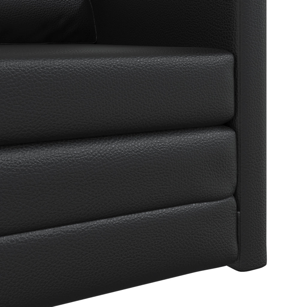 Divano Letto 2-in-1 Nera 74x77x81 cm Pelle Sintetica