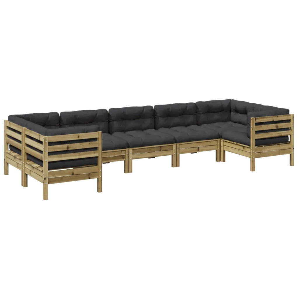 Set Divani da Giardino 7pz con Cuscini Legno Impregnato di Pino 3299624