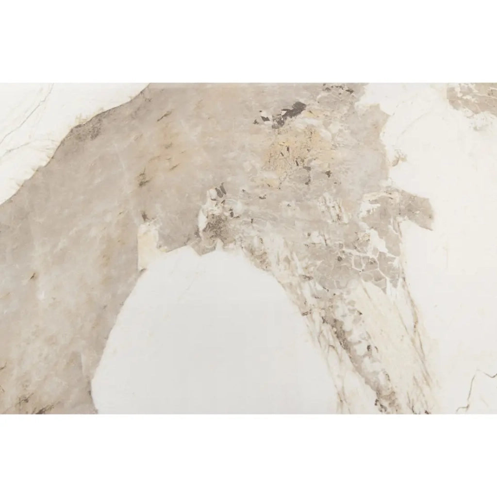 Tavolo da pranzo LUMEA – Ovale 200 cm – Effetto marmo bianco – Piede largo – Stile contemporaneo