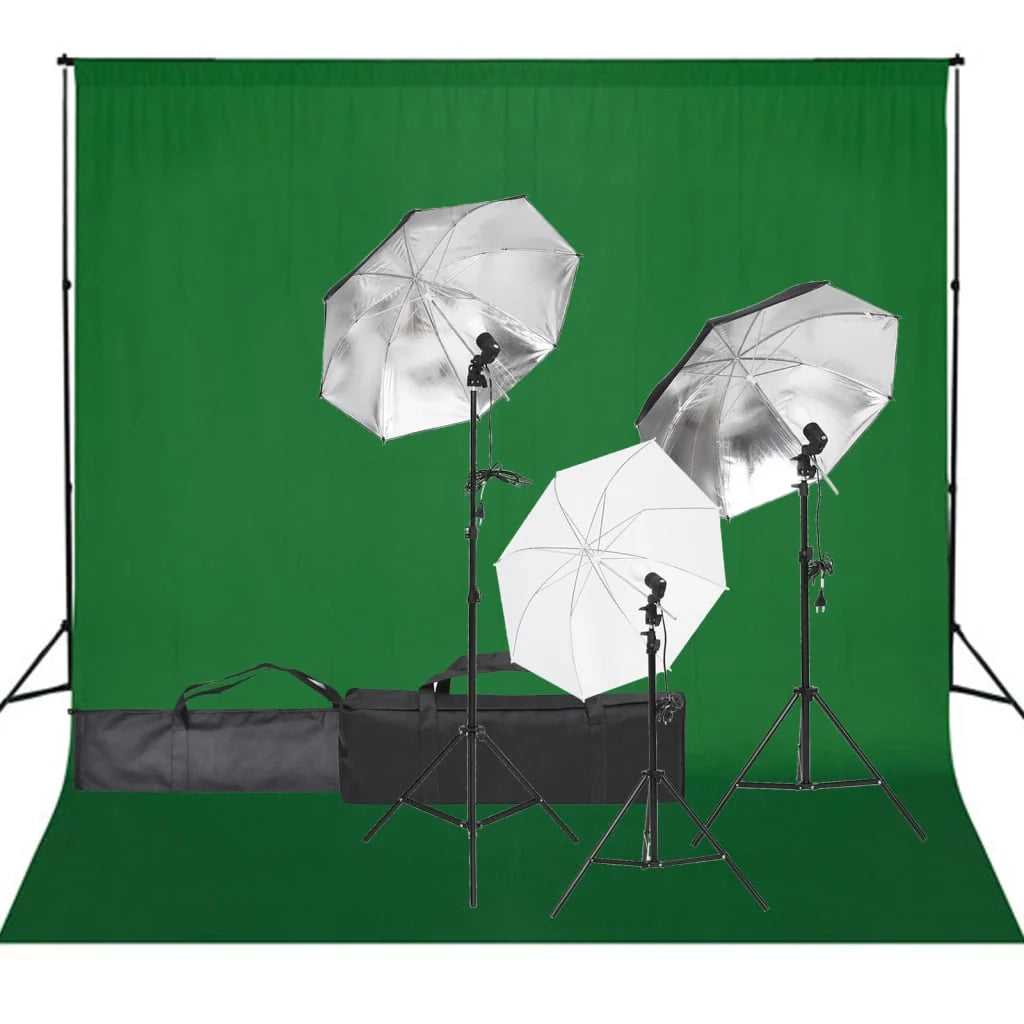 Kit per studio fotografico con illuminazione e fondale nero 02_0042417