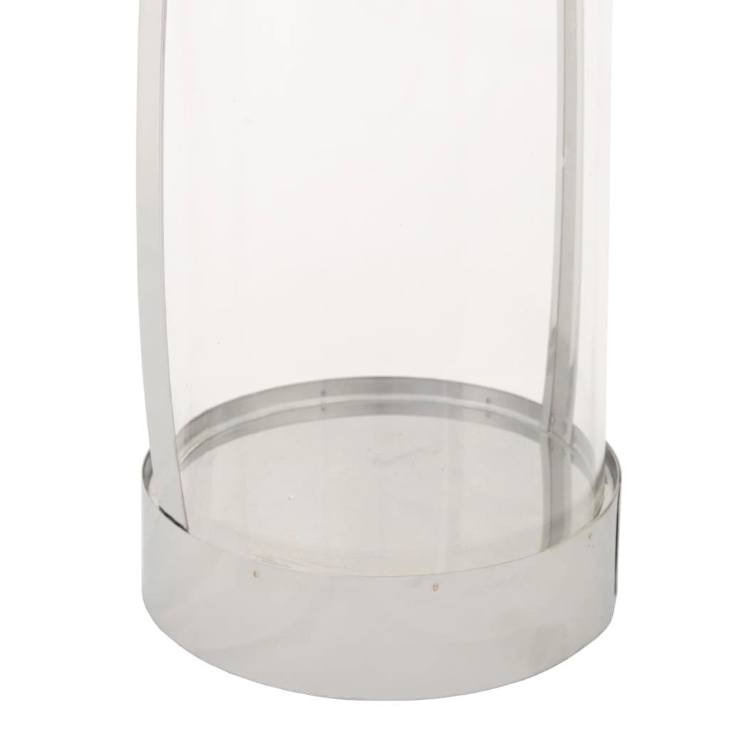 Lanterna in acciaio inox e vetro argento 12,5x12,5x23h