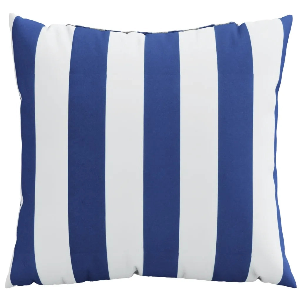 Cuscini Decorativi 4pz Strisce Blu e Bianco 60x60 cm Tessuto 360418