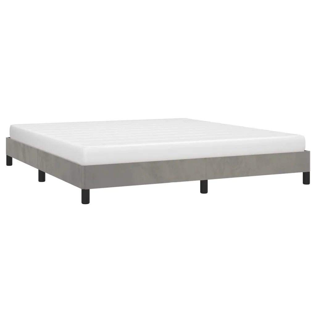Giroletto senza Materasso-Struttura Letto Grigio Chiaro 160x200 cm Velluto 102265