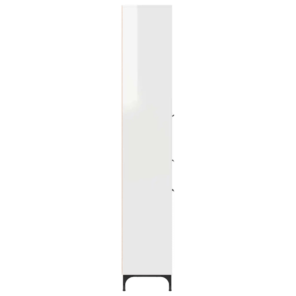Mobile da Bagno con cassetto Bianco Lucido 31,5 x 33 x 190 cm 883408