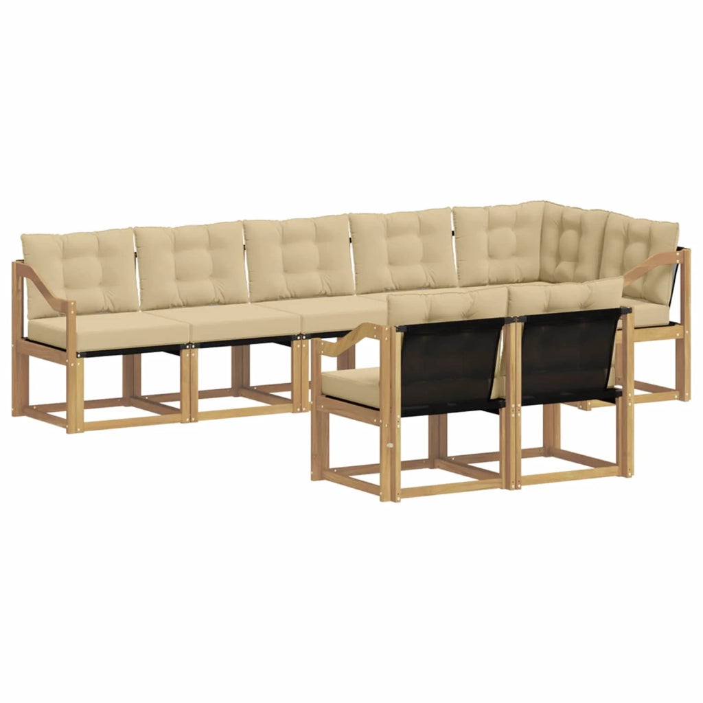 Set di divani da esterno 8 pz Bianco e Beige 3389607