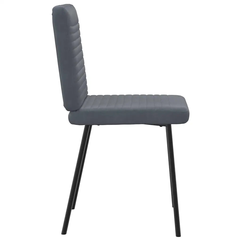Sedie da Pranzo 4 pz Grigio Scuro in Velluto