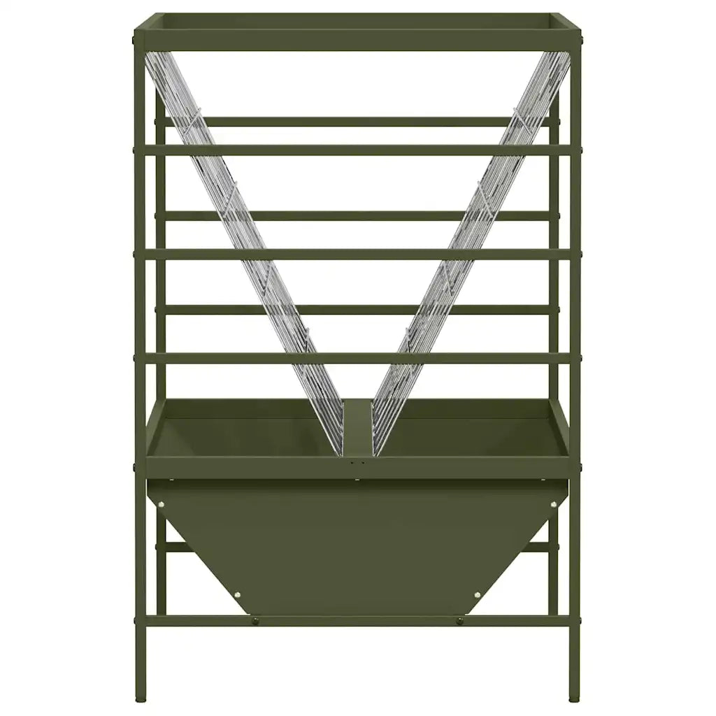 Mangiatore per Bestiame Verde oliva 100 x 60 x 90 cm