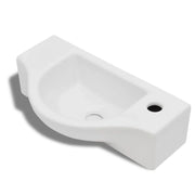 Lavandino da bagno con foro di scarico 45 x 25 cm ceramica bianca 02_0002505