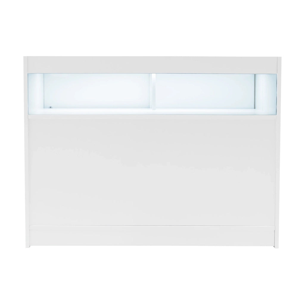 Bancone LED B1200 Bianco con 1 Ripiano a Vista e 2 Chiusi