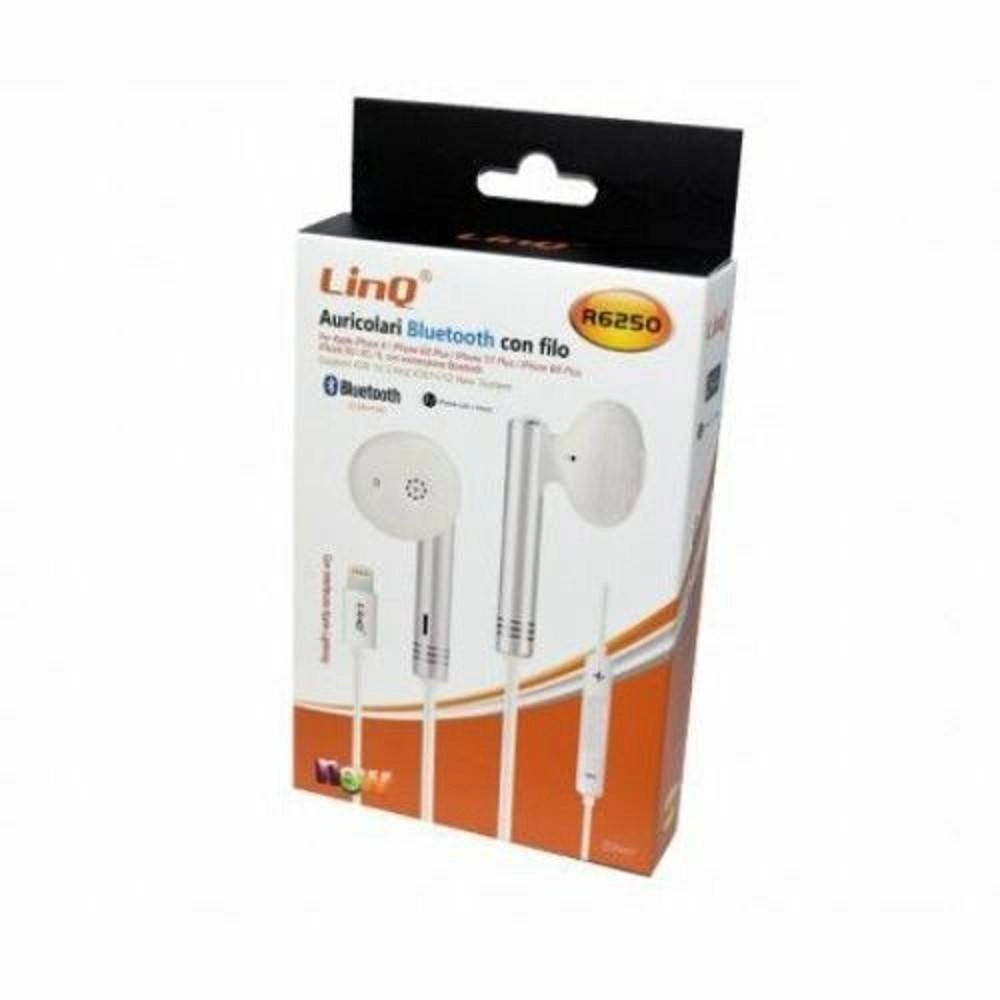 Trade Shop - Auricolari Stereo Musica Cuffie Bluetooth Con Filo R6250 Lightning 8 Pin Iphone -