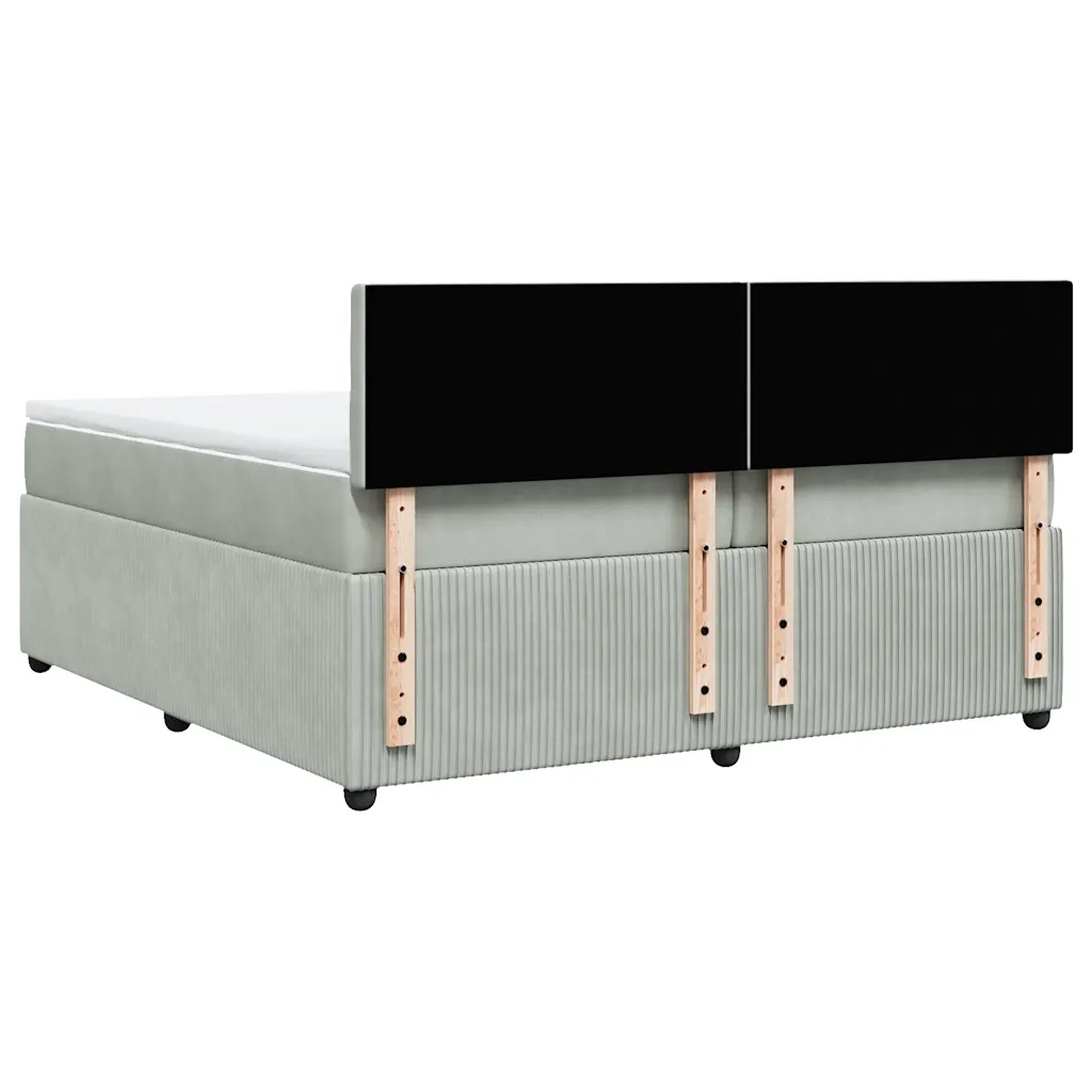 vidaXL Giroletto a Molle con Materasso Grigio Chiaro 200x200cm Velluto
