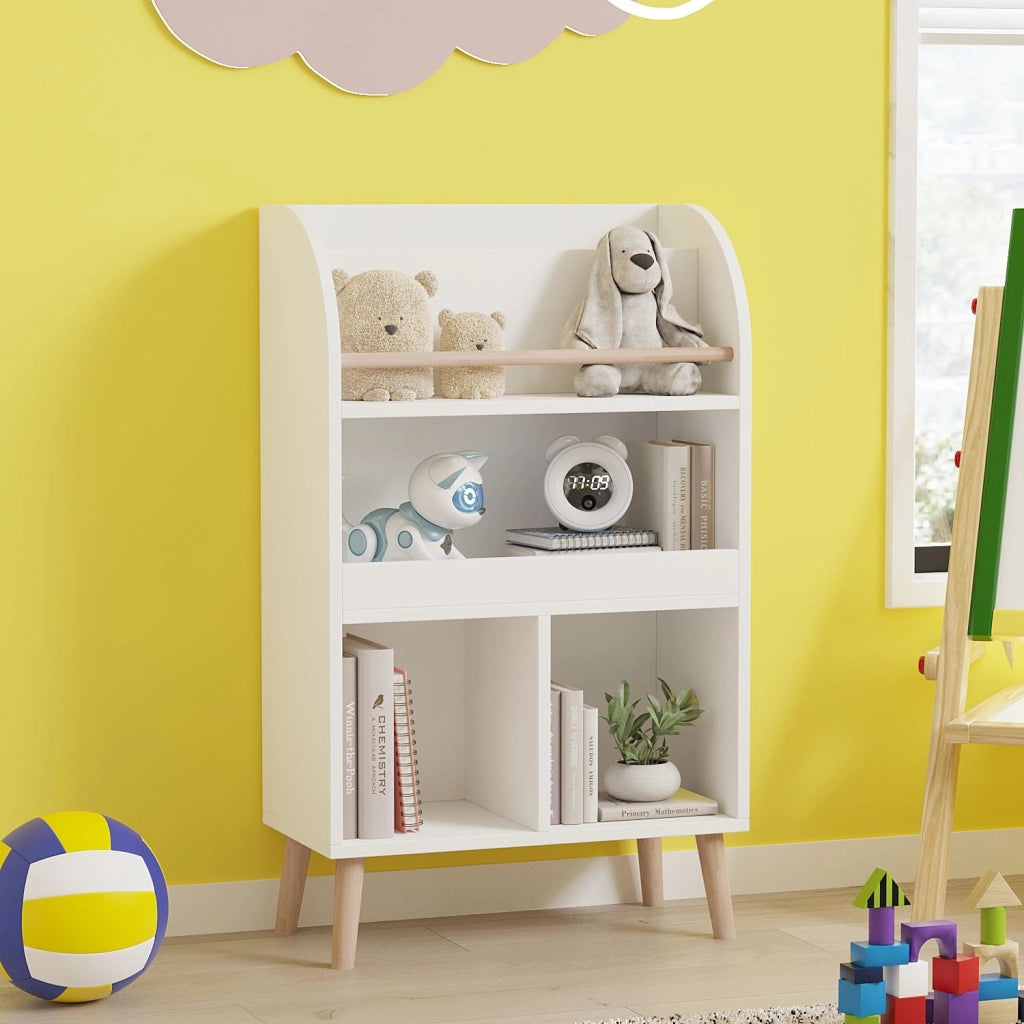 Libreria in legno "Minola" - 60 x 30 x 102 cm - Bianco