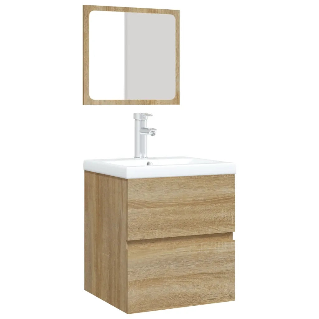 Mobile da Bagno con Lavabo e Specchio Rovere Sonoma 3114173