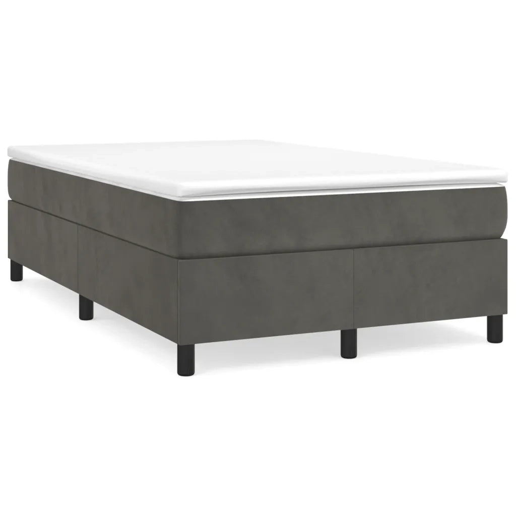 Giroletto a Molle con Materasso Grigio Scuro 120x190 cm Velluto