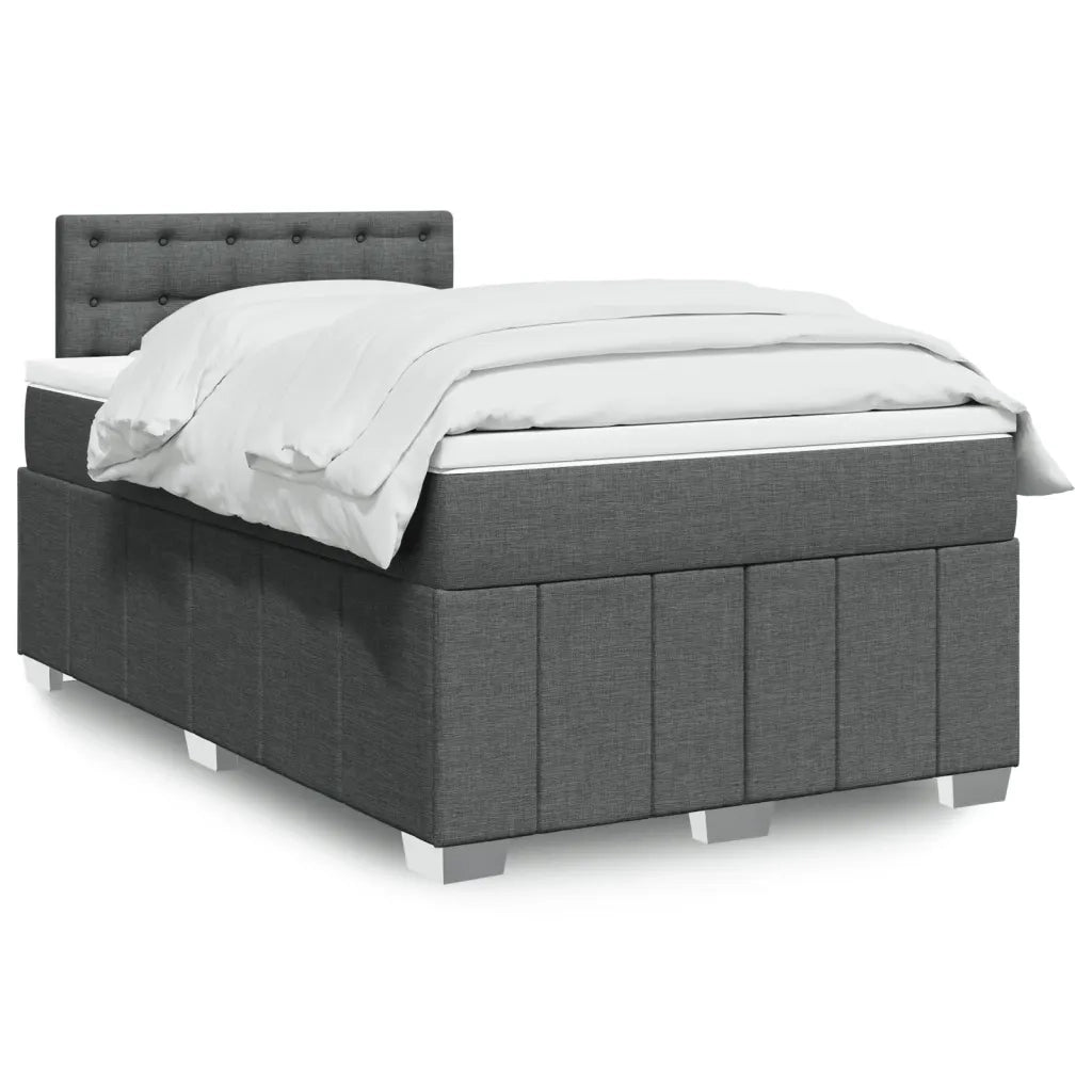 Giroletto a Molle con Materasso Grigio Scuro 120x200 cm Tessuto 3287050