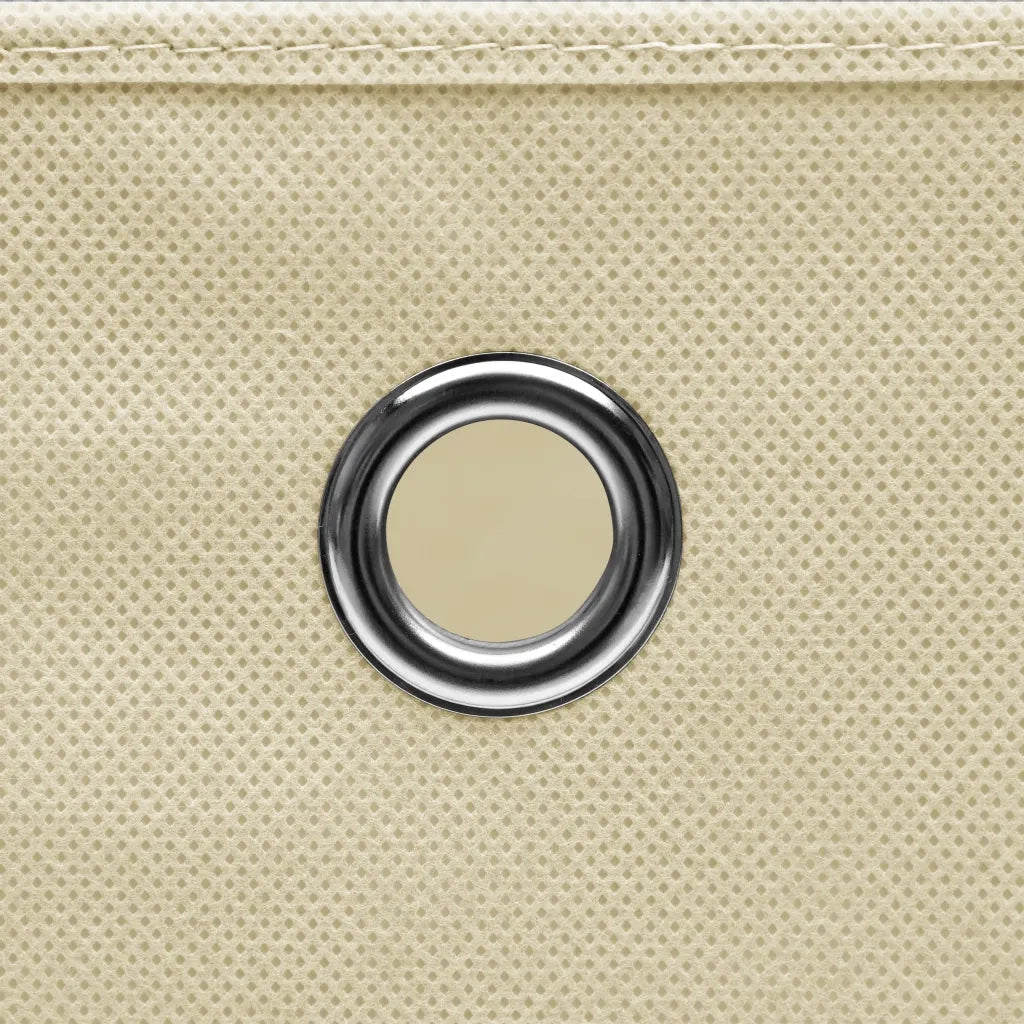 Scatole Portaoggetti con Coperchi 4pz Crema 32x32x32 cm Tessuto 288357