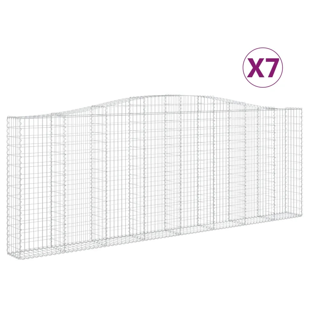Cesti Gabbioni ad Arco 7 pz 400x30x140/160 cm Ferro Zincato 3145857