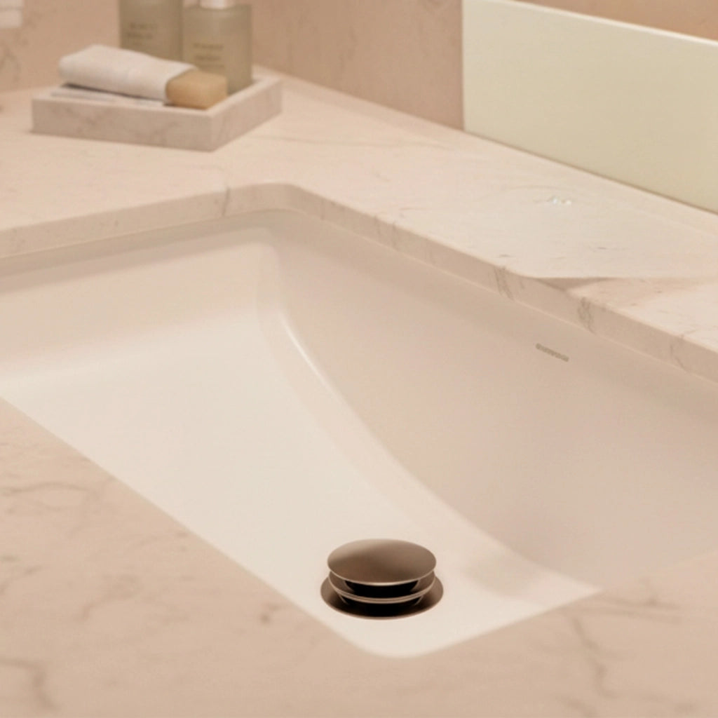 SINED Valvola Click Clack per lavabo colore oro rosa acciaio inox 316L scarico piletta con chiusura a pressione PILETTA-SCARICO-LEVANTE-CANNA-FUCILE