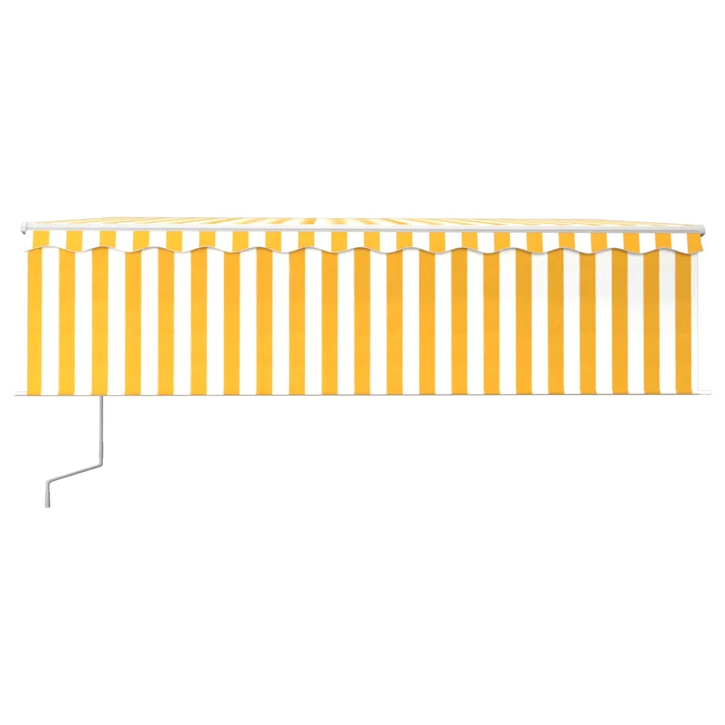 Tenda Retrattile Automatica con Parasole 5x3m Gialla Bianca 3069348