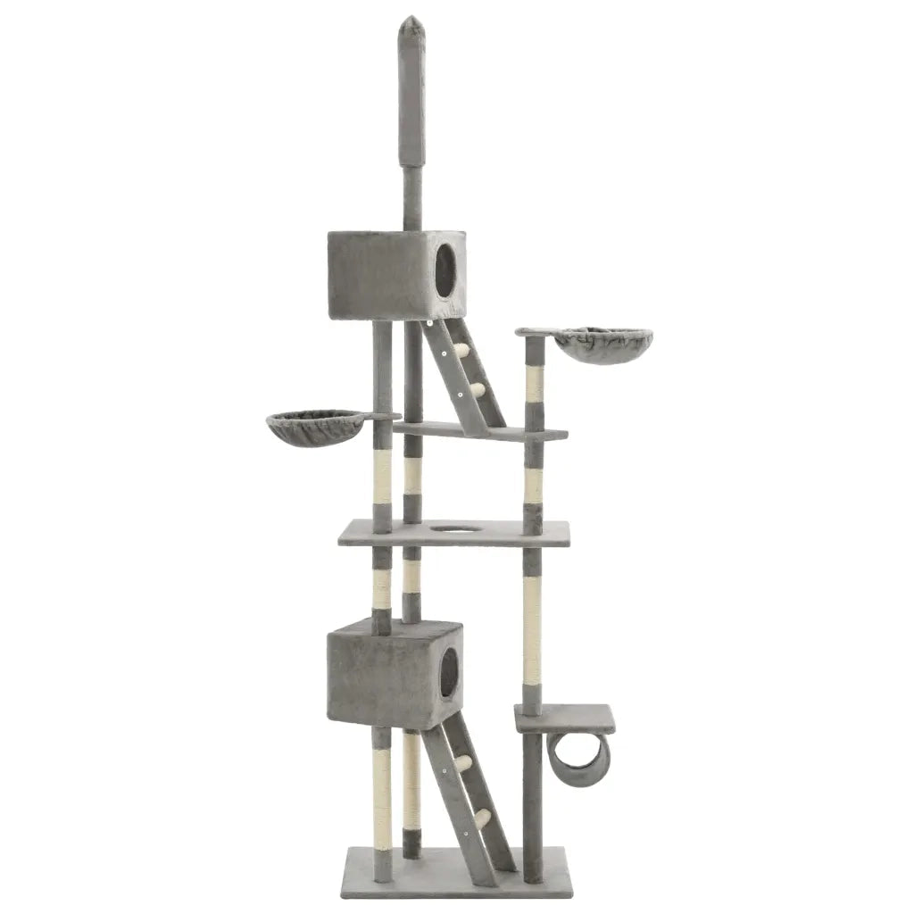 Albero per Gatti con Tiragraffi in Sisal 230-260 cm Grigio CFW8330964