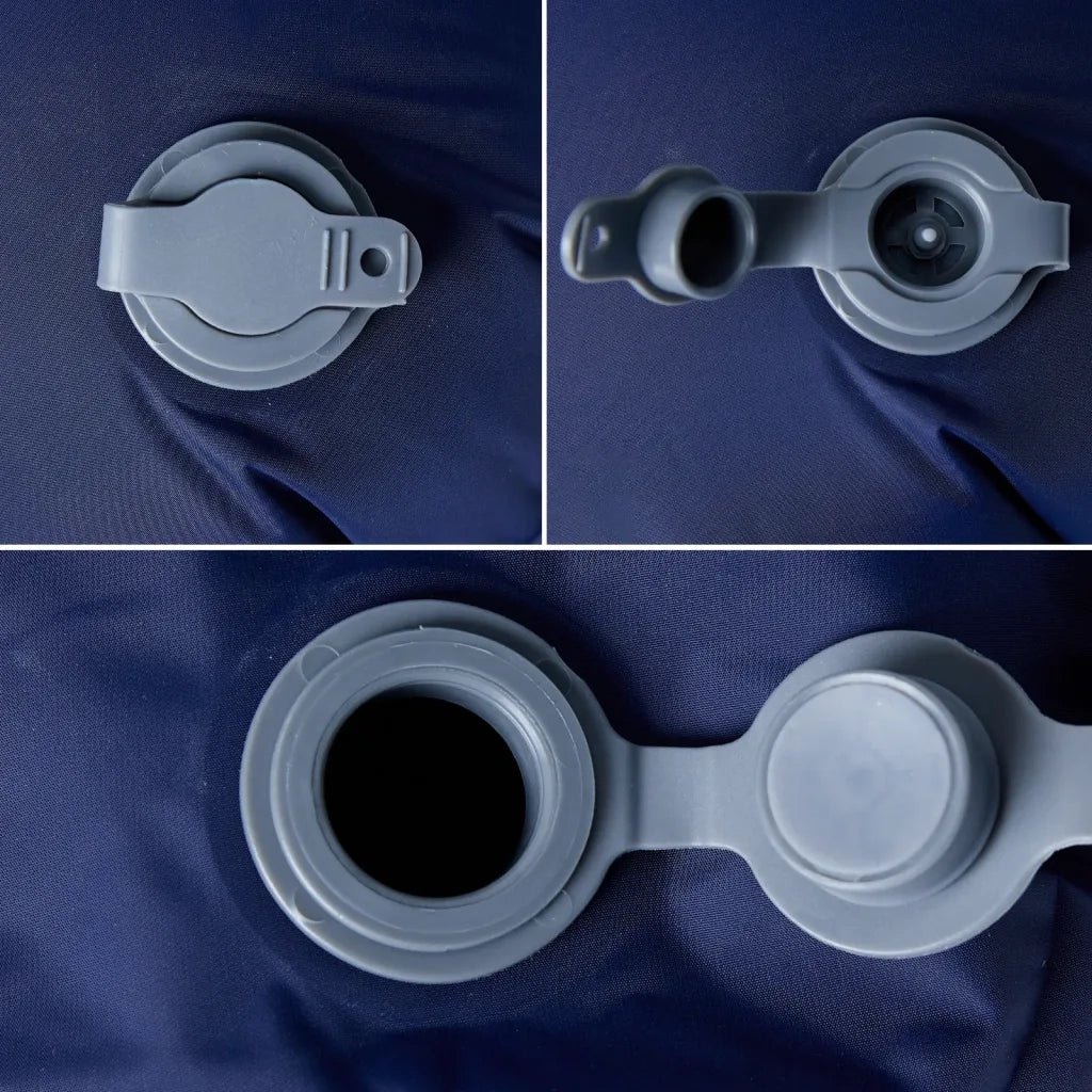 Materasso Campeggio Gonfiabile con Cuscino 1 Persona Blu Marino 4007112