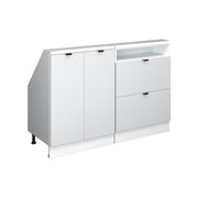 Set di mobili sottotetto Rion Ondulazione bianca/Bianco 120 cm Set di 2 Vicco