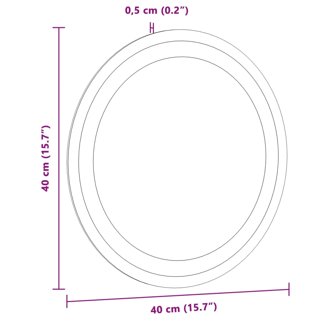 Specchio da bagno LED Trasparente Ø 40 cm vetro temperato 42045845